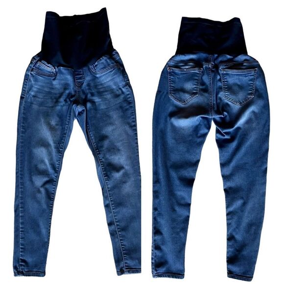 Bella Vida Maternity Jeans - Full panel, Medium Denim - Small l EUC - Picture 2 of 9